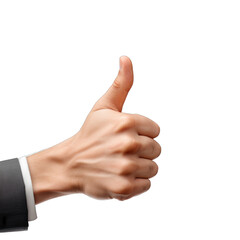 Thumbs-Up Hand Isolated on Transparent or White Background, PNG