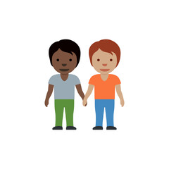 People Holding Hands: Medium Skin Tone, Dark Skin Tone