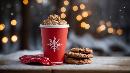 Christmas Coffee Cup: Red Paper Cup in Festive Style