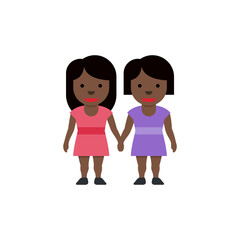 Women Holding Hands: Dark Skin Tone