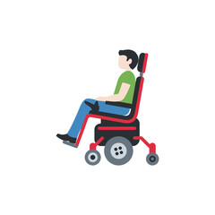 Man in Motorized Wheelchair: Light Skin Tone