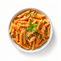 Top view of Penne alla Vodka