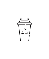 recycle bin icon, vector best line icon.
