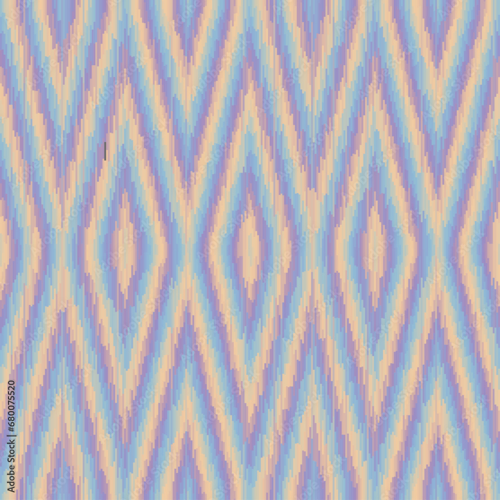 Poster Seamless striped pattern in Aztec style. Folk embroidery.. Aztec ikat style. Seamless vector image. Thin lines