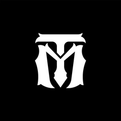 Initial based clean and minimal letter. TM MT Monogram Logo Template. Elegant luxury alphabet vector design. Vector Logo - obrazy, fototapety, plakaty