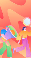 Person interviewing for job flat vector concept operation hand drawn illustration
