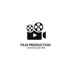 Creative modern film production logo icon vector template.