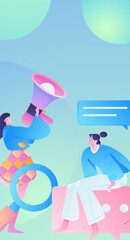 Person interviewing for job flat vector concept operation hand drawn illustration
