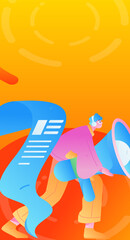 Person interviewing for job flat vector concept operation hand drawn illustration
