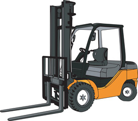 forklift truck isolated