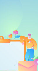 Person interviewing for job flat vector concept operation hand drawn illustration
