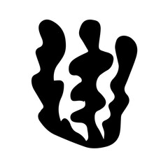 The silhouette  logo of an algae or coral , seaweed, an excellent design on a marine theme