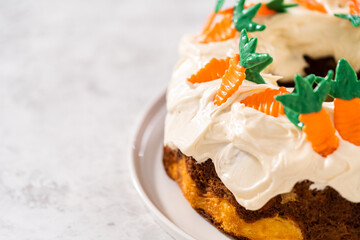 Carrot bundt cake with cream cheese frosting