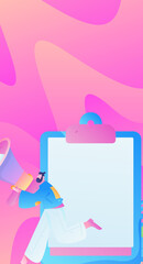 Person interviewing for job flat vector concept operation hand drawn illustration
