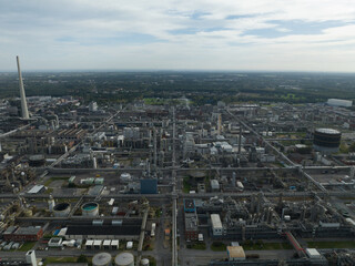 Industrial park, production of chemical at a large chemical park.