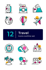 set travel of icons for web design
