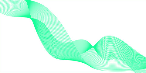 Abstract colorful background Green, white wave isolated on white background Template for advertising, computer background.