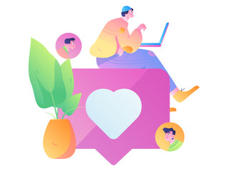 Person interviewing for job flat vector concept operation hand drawn illustration
