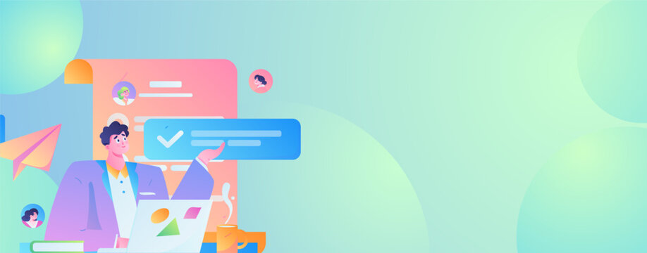 Person interviewing for job flat vector concept operation hand drawn illustration
