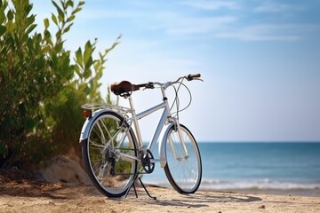 Fototapeta premium A bicycle in nature is a symbol of environmental friendliness and minimalism in transport.