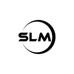 SLM letter logo design with white background in illustrator, cube logo, vector logo, modern alphabet font overlap style. calligraphy designs for logo, Poster, Invitation, etc.