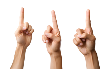 Man Pointing Up in Expression, Human Hand Poses