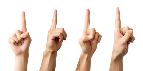 Man Pointing Upward Pose, pointing or inviting attention gesture