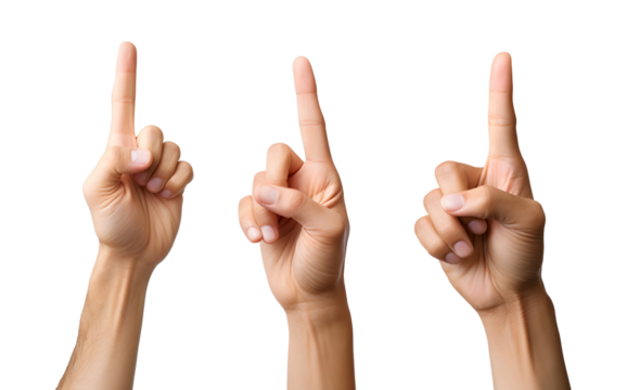 Man Pointing Up in Expression, Human Hand Poses