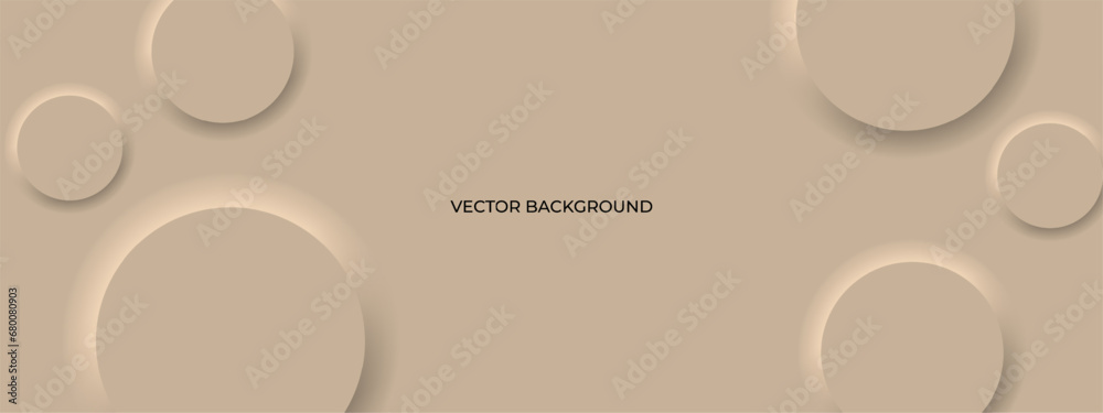 Poster beige modern neomorphism abstract background. abstract 3d circle beige wallpaper. background with ne