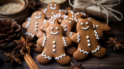 Obraz na płótnie Canvas christmas cookies with cinnamon