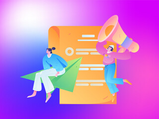 Person interviewing for job flat vector concept operation hand drawn illustration
