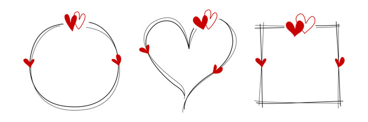 Valentine frame, Valentine Heart frame, Heart frame, Love frame, Romantic frames, Wedding Frames, Valentine's Day frame, Decorative frame , vector illustration
