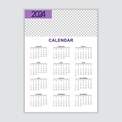 2024 Calendar Vector Template