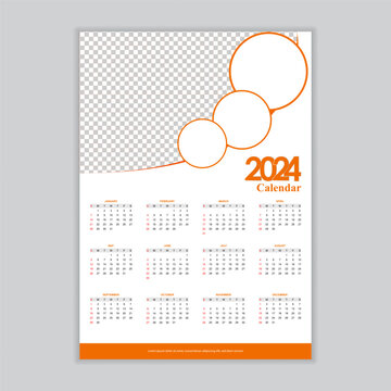 2024 Calendar Vector Template