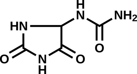 Allantoin structural formula, vector illustration