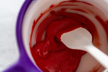 Green fudge with red hearts