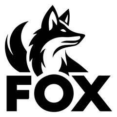 Fox Logo Icon vector silhouette, Fox Icon logo vector illustration, silhouette, black color