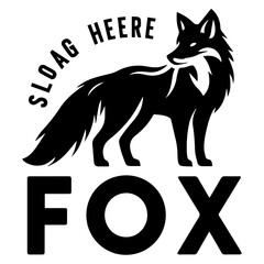 Fox Logo Icon vector silhouette, Fox Icon logo vector illustration, silhouette, black color