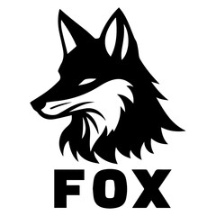 Fox Logo Icon vector silhouette, Fox Icon logo vector illustration, silhouette, black color