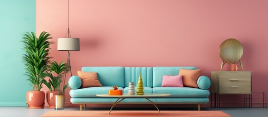 Modern interior design concept illustrated in 3D Copy space image Place for adding text or design