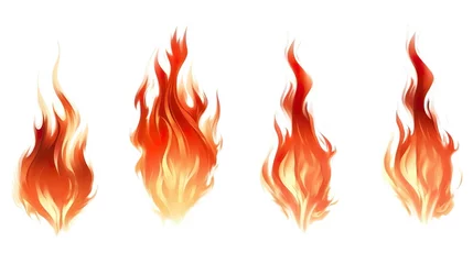 Foto op Plexiglas Set of fire flames elemen © Yzid ART