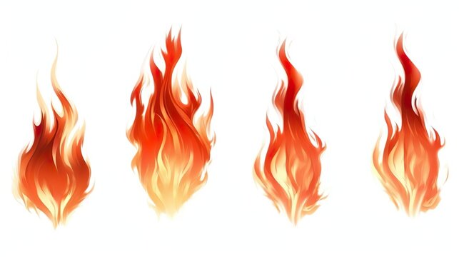 Set of fire flames elemen