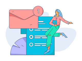 Person interviewing for job flat vector concept operation hand drawn illustration
