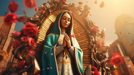 Promotional illustrations for Guadalupe's Notre Dame Festival,generated with AI. - obrazy, fototapety, plakaty
