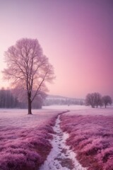 Abstract pink winter nature.