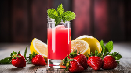 strawberry lemonade with fruits