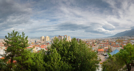 Fototapeta na wymiar Bursa City panoramic view, Bursa, Turkey
