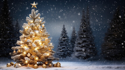 christmas decoration, christmas tree with bauble	
