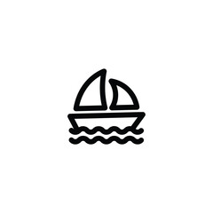 Sail boat icon vector. outline icon for web, ui, and mobile Apps