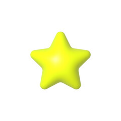 Star icon 3d style yellow color
